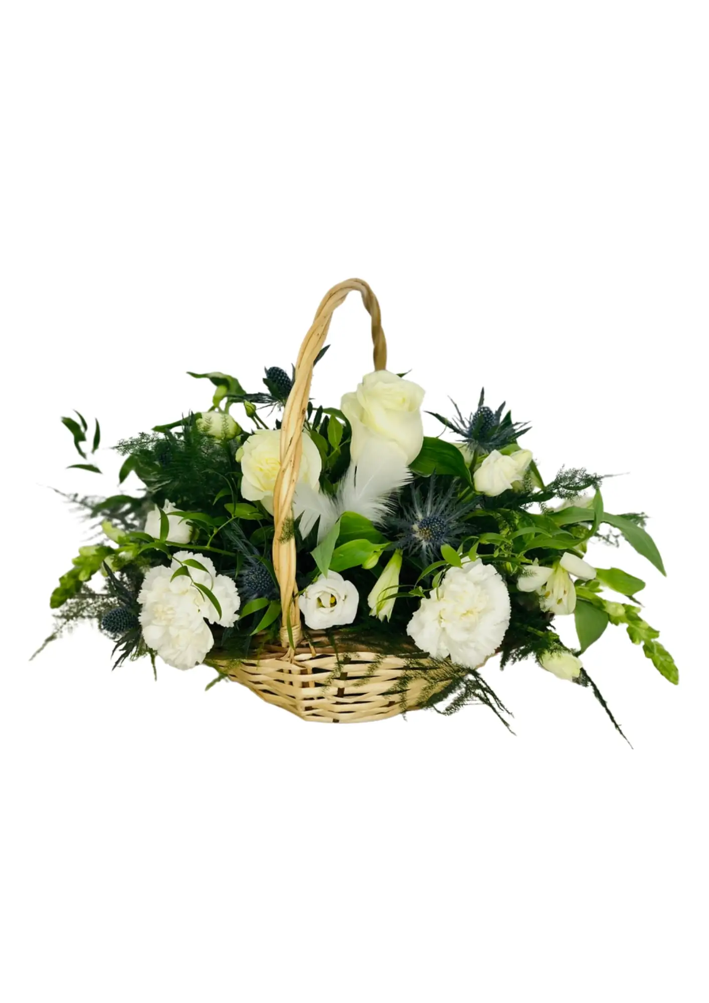 Amazing Grace Basket of White Flowers