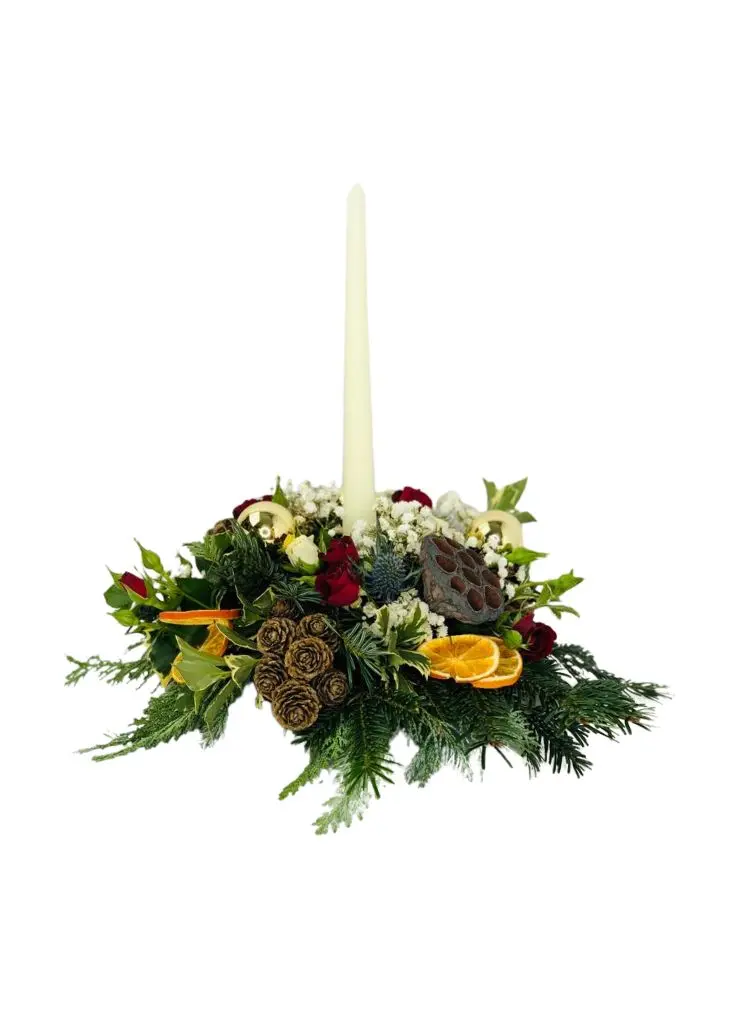 Angelic Christmas White Candle Table Centrepiece Angelic Christmas White Candle Table Centrepiece