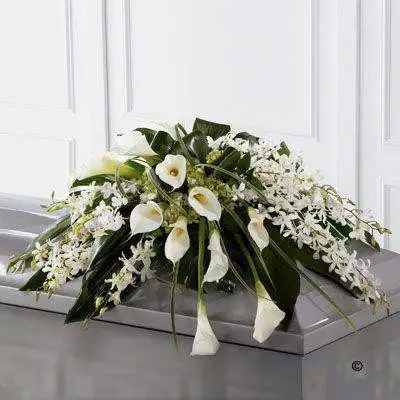 Calla Lily and Orchid Casket Spray Calla Lily and Orchid Casket Spray