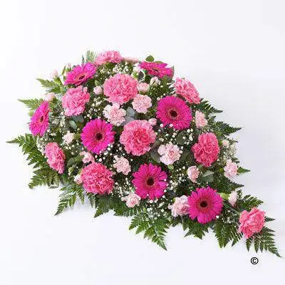 Carnation and Germini Teardrop Spray - Pink Large Carnation and Germini Teardrop Spray - Pink Large
