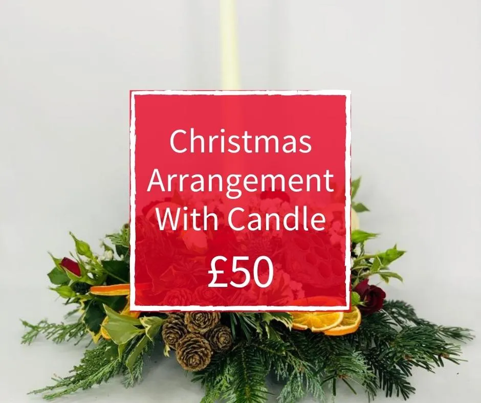 Christmas Florist Choice 50 - Arrangement With Candle
