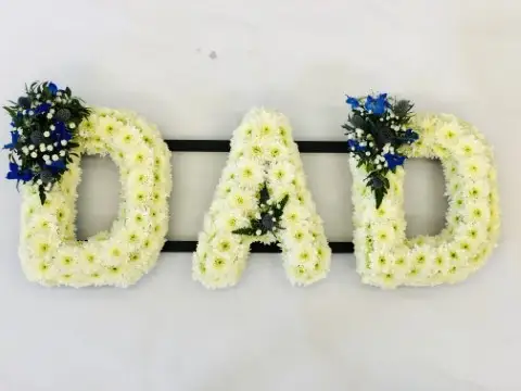 DAD Funeral Flowers In White DAD Funeral Flowers In White