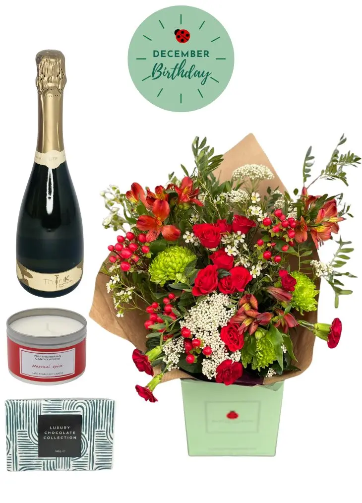 December Birthday Flowers Gift Set