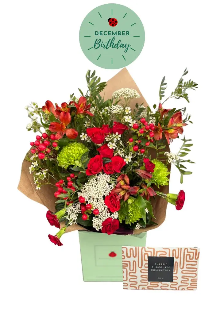 December Birthday Flowers and Chocolates