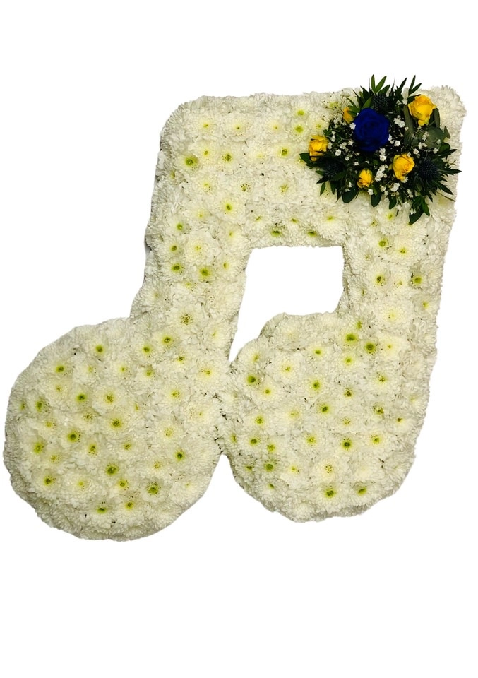 Double Clef Musical Note Funeral Flowers Double Clef Musical Note Funeral Flowers