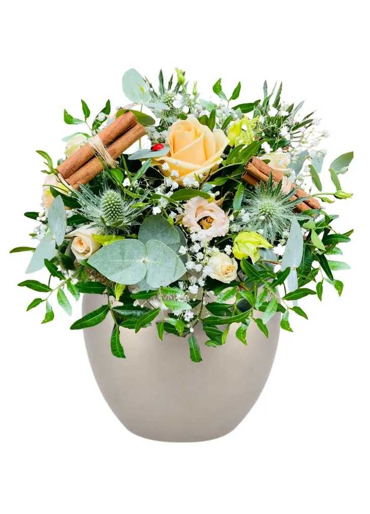 Festive Peach Harmony Christmas Arrangement for a Table