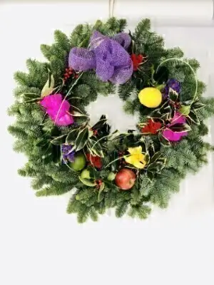 Harlequin Christmas Door Wreath Large