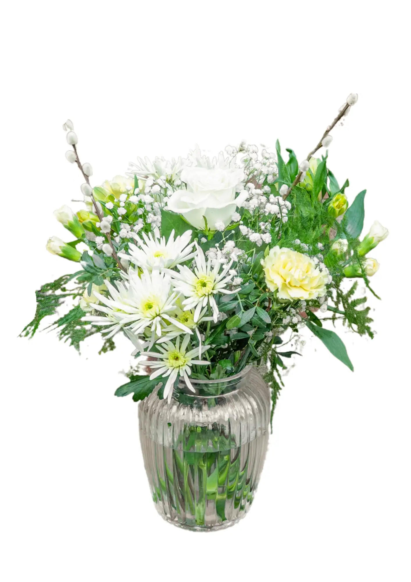 Heartfelt Wishes Vase of Whites and Lemon Flowers Heartfelt Wishes Vase of Whites and Lemon Flowers