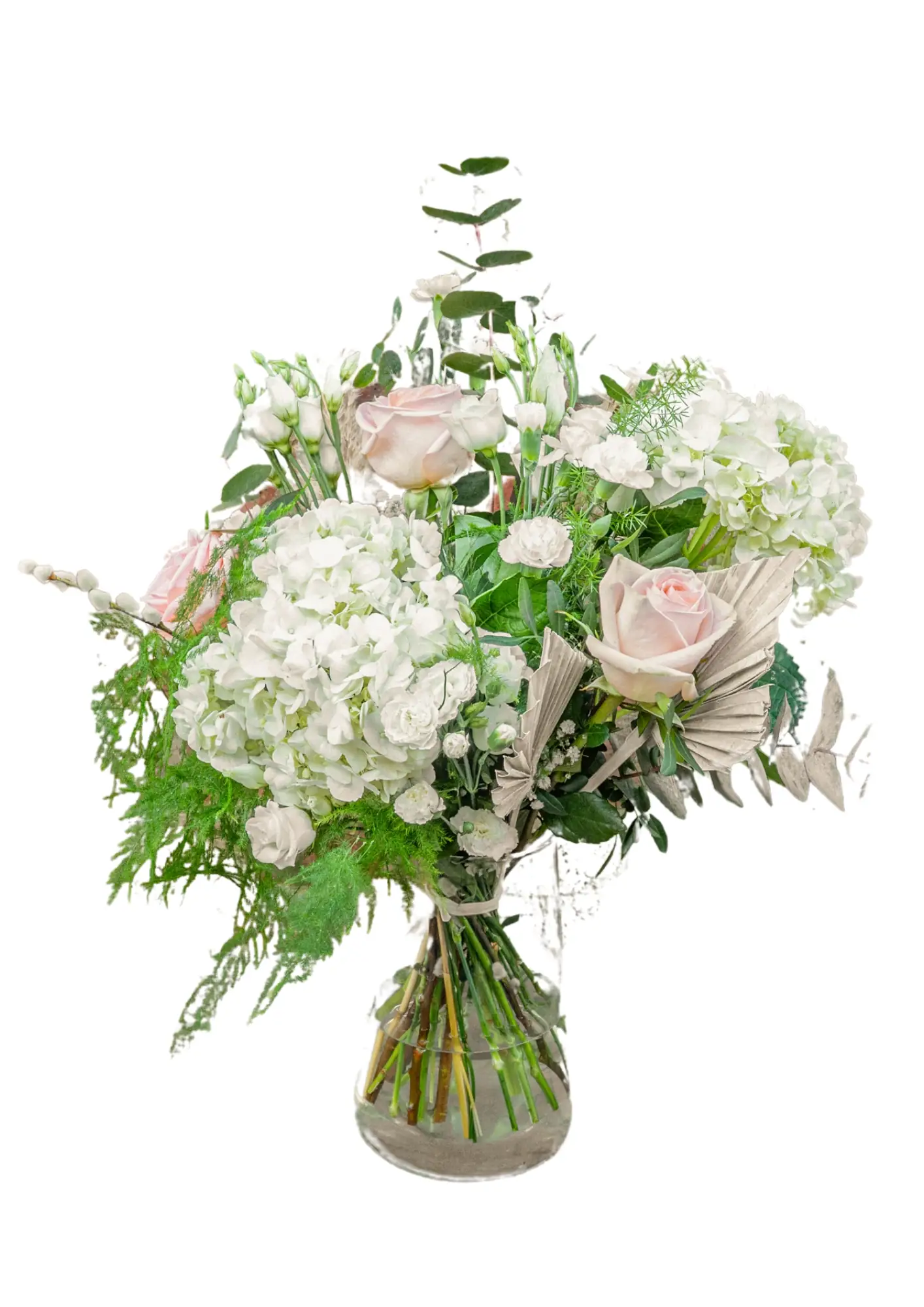 Luxury White Vase of Flowers With Pampas Luxury White Vase of Flowers With Pampas