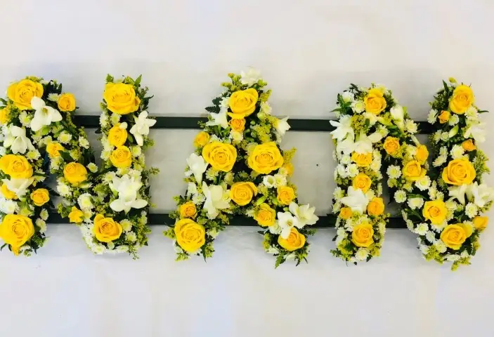 NAN Funeral Flowers in Yellow and White NAN Funeral Flowers in Yellow and White