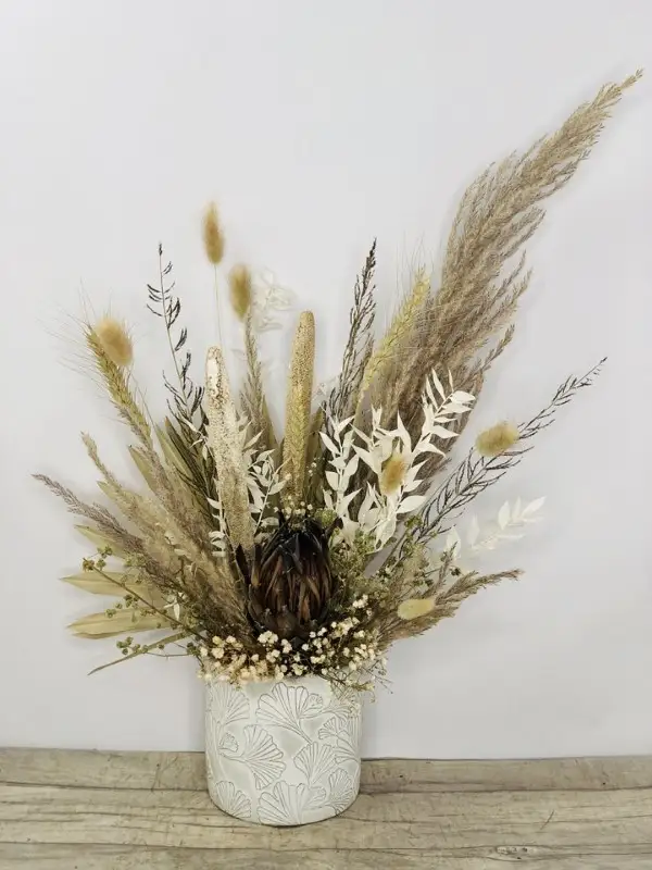 Natural Nordic Dried Arrangement In Pot Natural Nordic Dried Arrangement In Pot