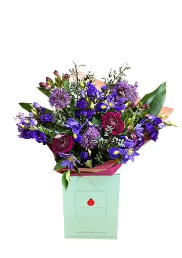 New Baby Boy Bouquet of Blue Flowers