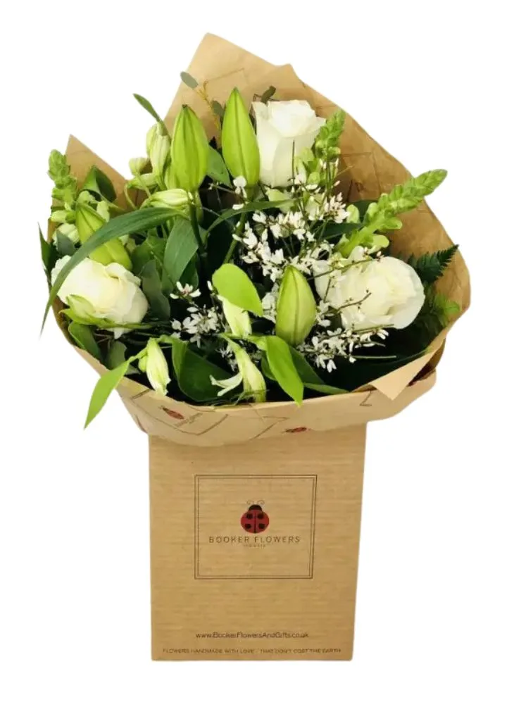 Opal Shimmer White Hand-tied Bouquet