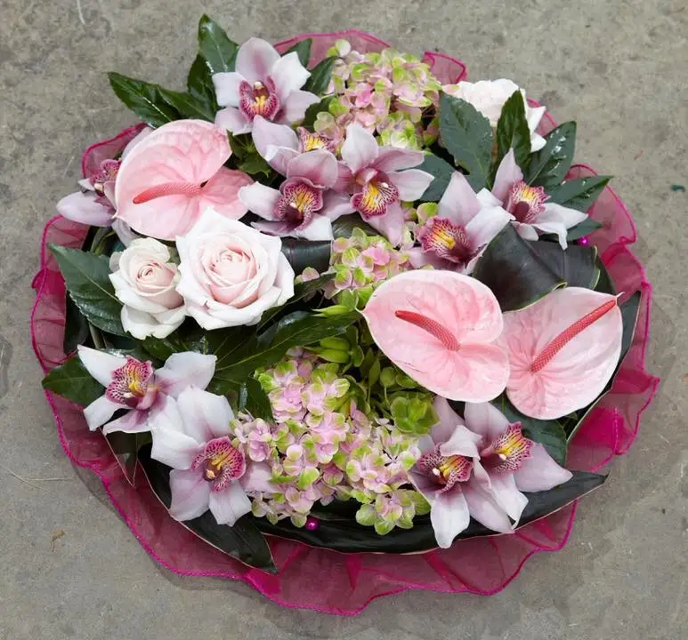 Pink Orchid and Anthurium Posy Flower Arrangement Pink Orchid and Anthurium Posy Flower Arrangement