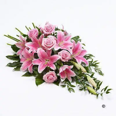 Rose and Lily Spray - Pink Large