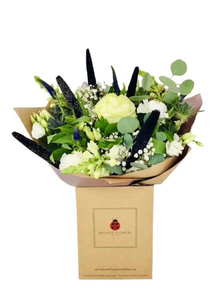 Sapphire Frost Blue And White Christmas Bouquet Sapphire Frost Blue And White Christmas Bouquet