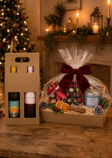 Sefton Seasons Greetings Wine Candle and Chocolates Hamper