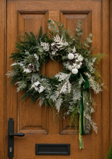 Snow Queen Wonder Christmas Fresh Door Wreath