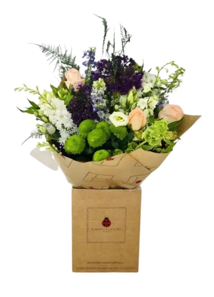 Summer Allium and Peach Rose Bouquet